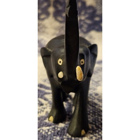 Hand Crafted‎ in Crylon Stamped Wood Carved Elephant -Some Flaws (10b1) - Picture 7 of 9